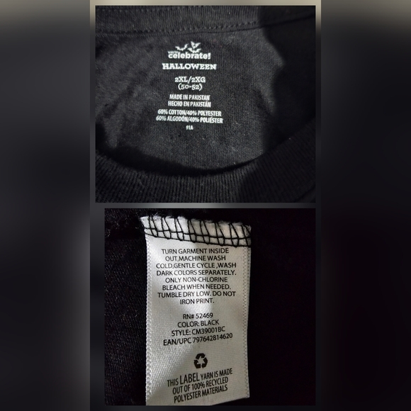 Way To Celebrate!Black T-Shirt with Clown Graphic 2XL - Picture 4 of 5